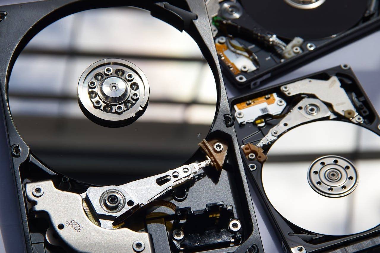 Hard drive being examined for data recovery
